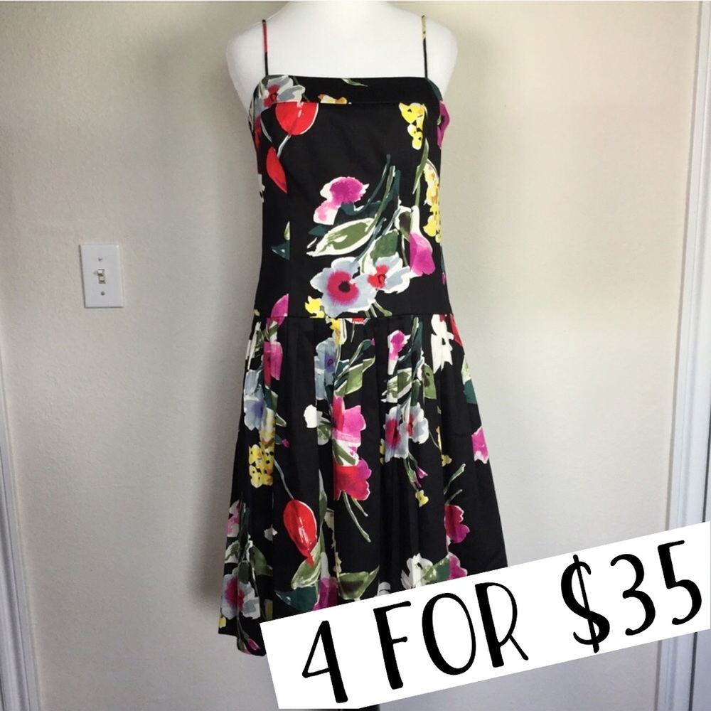 American Living black floral dress size 6
